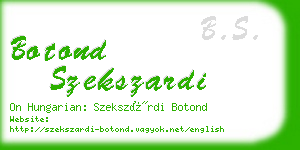 botond szekszardi business card